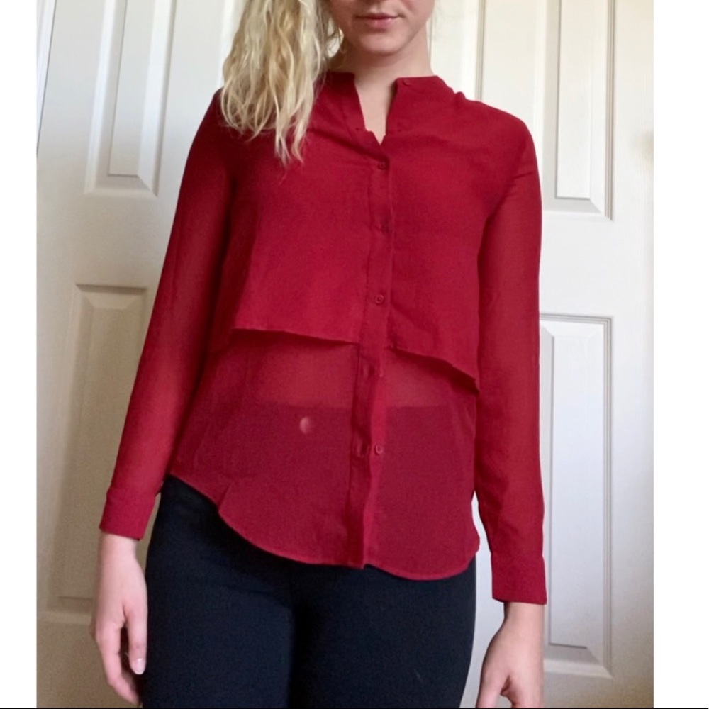 Banana Republic Tiered Chiffon Shirt - Picture 3 of 7